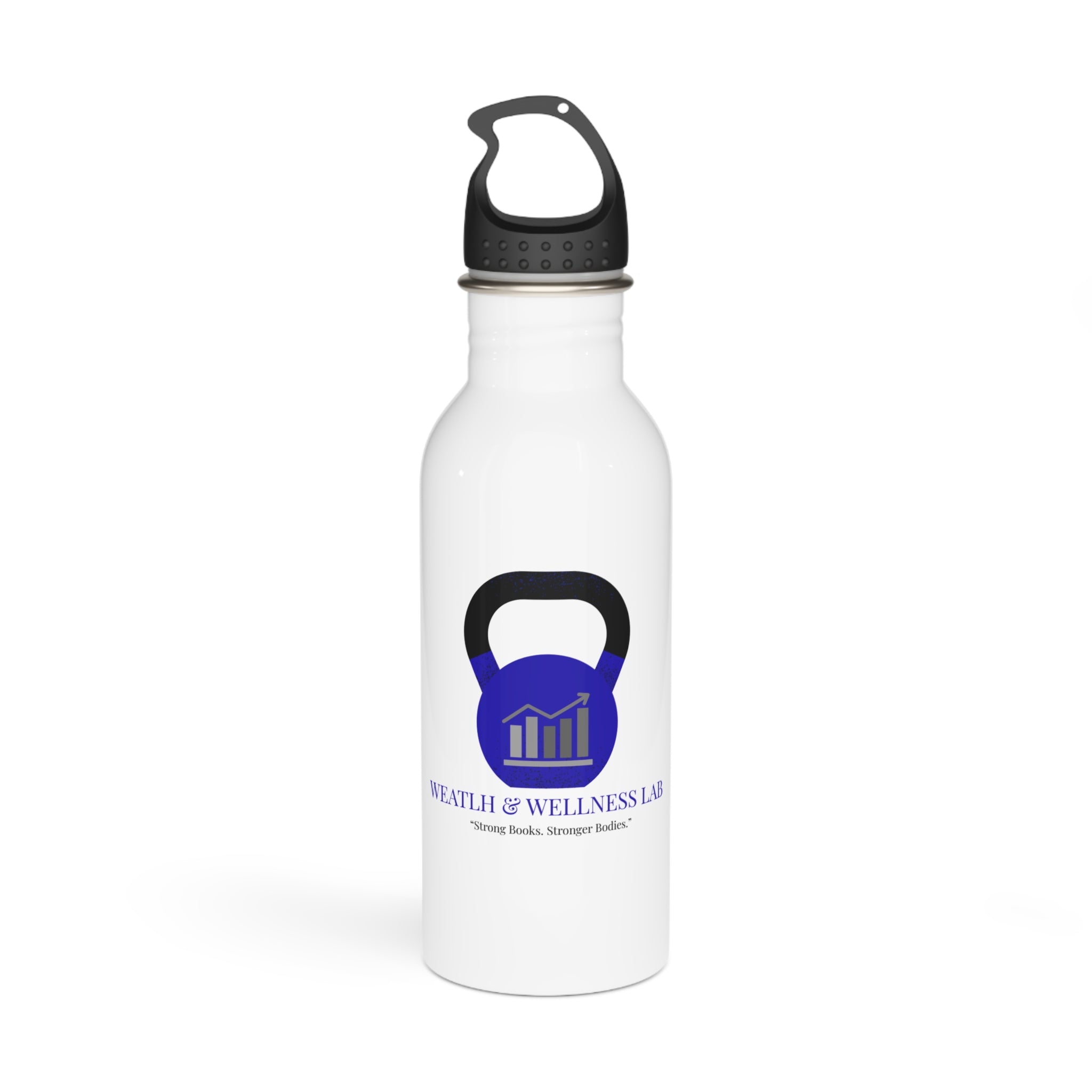 Wellness Lab Stainless Steel Water Bottle — Fitness Kettlebell Logo